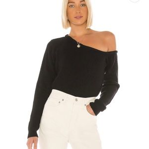 Black one shoulder sweater